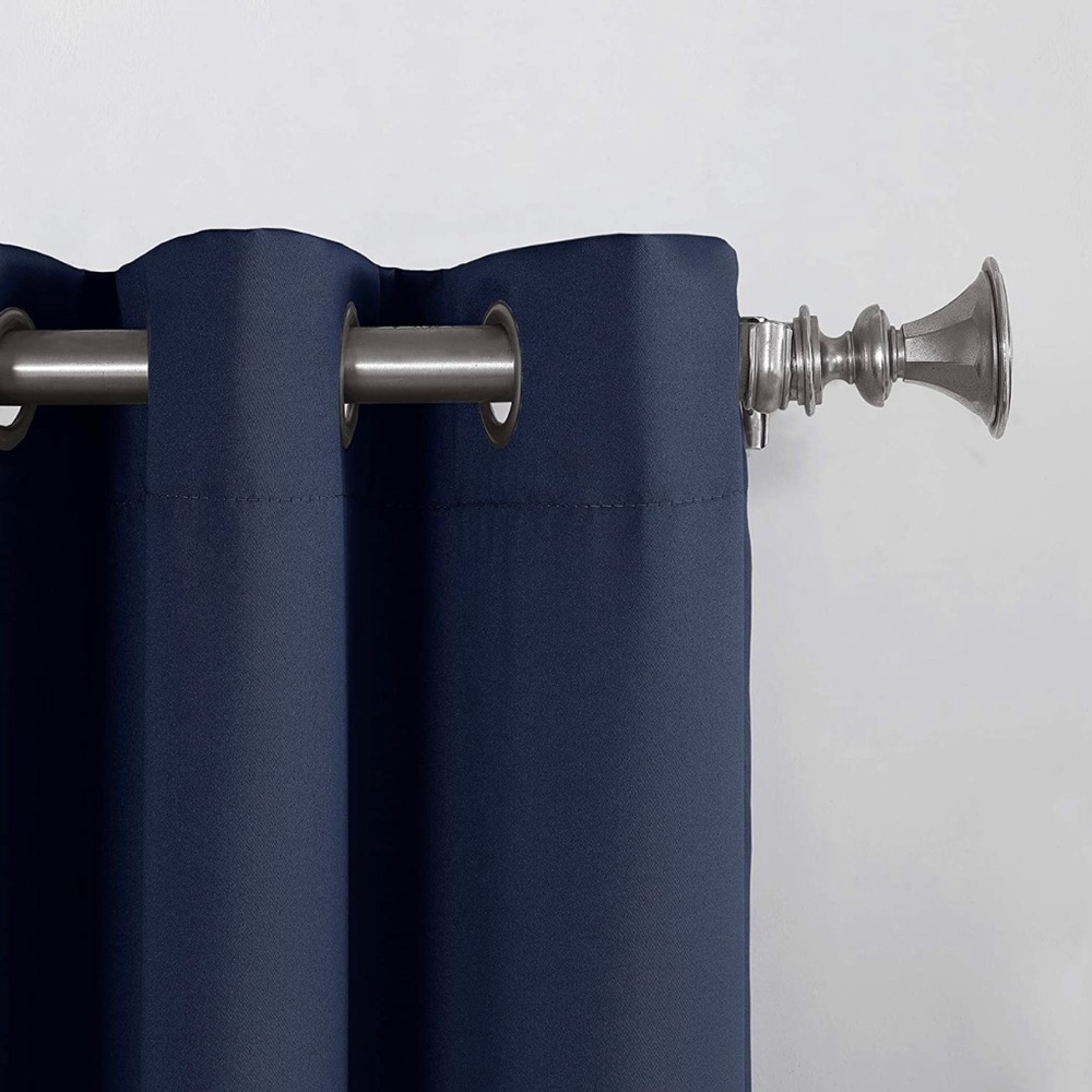 Sun Zero Barrow Energy Efficient Curtain Navy Blue Single Panel